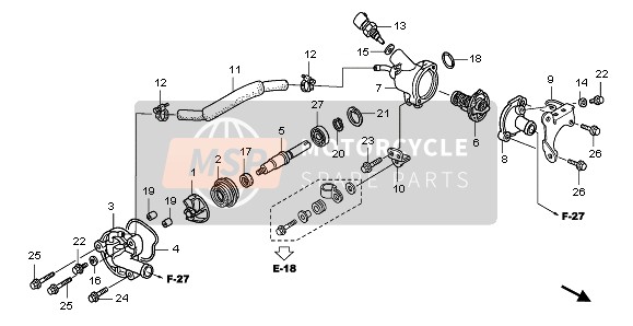 Honda PES125 2013 Bomba de agua para un 2013 Honda PES125